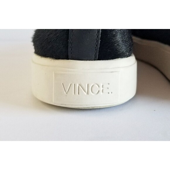 VINCE Women's Black Calf Hair Slip On Sneakers Sz 6 36 Flat Slip On Pony - Picture 12 of 14